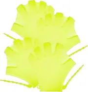 Sosoport Swimming Gloves Set 4pcs Webbed Gloves Silicone Paddles for Boys and Girls Adults Diving Swimming Supplies Learning Tool