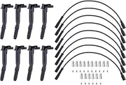 ApplianPar Ignition Coil and Spark Plug Wires, Automotive Replacement Parts for Ford F150 F250 F350 F450 F550 6.2 V8