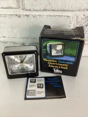 Vintage Westclox Isotronic Quartzmatic Miniature Alarm Clock Bedside Travel NEW