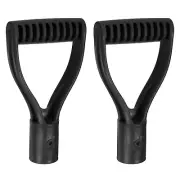 2pcs Shovel D Grip Handle 1-1/4""(32mm) Inner ABS Spade Snow Shovel, Black