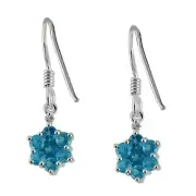 Blue Neon Apatite Gemstone 925 Silver Earrings | A Precious Gift for Her