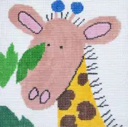 Needlepoint Hand Painted Jean Smith Giraffe Canvas Brand New 8" by 8"