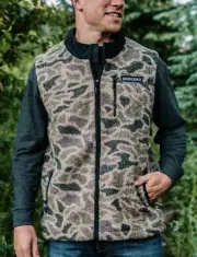 New Burlebo Sherpa Rocky Mountain Camo Vest Ultra-Soft Lined Men’s Medium
