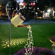 Ledeak Solar Watering Can Fairylight, Outdoor Hanging Solar Lantern for Garden, Metal String Lights, Waterproof for Yard & Pathway