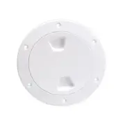 BECKSON 4" SMOOTH CENTER SCREW OUT DECK PLATE WHITE 4.5" CUT