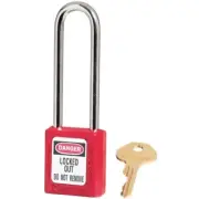 Master Lock 410LTRED Thermoplastic Safety Padlock 3" Shackle "" Lot of 10 ""