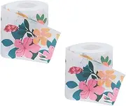 CHILDWEET 2Rolls Decorative Printing Toilet Tissue Creative Colorful Patterns Safe Bathroom Tissue for Personal Use Gifting Fun Functional Restroom
