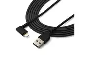 2m StarTech Heavy Duty Certified USB A to Lightning Right Angled Cable Black