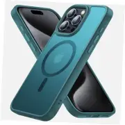 Magnetic Case for Military Grade Drop Tested, iPhone 15 Pro Max Turquoise Green