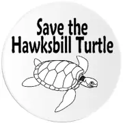 Save The Hawksbill Turtle - Circle Sticker Decal 3 Inch - Endangered Species