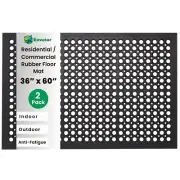 Envelor 2-Pack Anti Fatigue Rubber Floor Mat - Non-Slip Restaurant/Bar Draina...