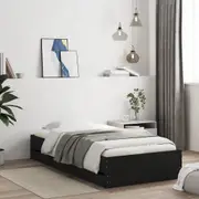 vidaXL Bed Frame with Drawers without Mattress Black 90x190 cm
