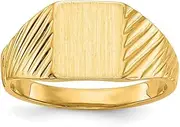 [JewelryWeb] 14k Yellow Gold Polished Signet Ring Size 4 Band Style-Ring for Women