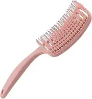 Detangling Hair Brush - Curved and Vented for Faster Blow Drying, Styling Thick, Curly or Fine Hair - Professional Paddle Vent Brush for Women, Men or Kids (Rose gold)