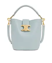 MINI BUCKET LOUISE IN smooth calfskin One size ice-blue
