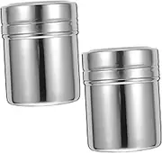 2pcs Mini Spice Shaker Dispenser Stainless Steel Powder Jar Salt Pepper Sugar Flour Kitchen Seasoning Dispenser Set