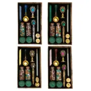 Exquisite Wax Sealing Sets with Wax Beads Wax Stamp Spoon Candles Gold Paint Pen