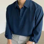 【METANOIA】 韓製 翻領素色亞麻長袖襯衫