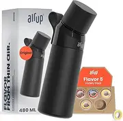 air up® water bottle (16oz) Steel Black + 5x pods Flavor Fiesta | Sugar free flavor pods & Water bottles with straw | Flavored water bottle