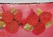 Walco BEADED STRAWBERRY Vtg Fruit Sequin Bead Christmas Ornament Kit Centerpiece