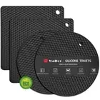 Walfos Silicone Trivet Mats - 4 Heat Resistant Pot Holders Multipurpose Non-S...