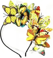 [ASHONE] Women Butterfly Headband Fascinator Hat Monarch Festival Crown Party Favor Christmas Halloween