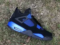 在飛比找Yahoo!奇摩拍賣優惠-【正品】Air Jordan 4 AJ4 喬丹黑藍麂皮皇家藍