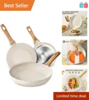 Versatile Nonstick Frying Pan Set - 3 Sizes, Ideal for Induction & All Stovetops