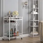 Bar Cart, Serving Cart for Home, Microwave Cart, Drink Cart, Mobile Kitchen S...
