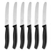 Victorinox Steak & Tomato Knife Pistol Grip 11cm Black Set x 6 Knives