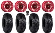 Fuel Rincon Beadlock 15" Wheels Red 30" Intersect Tires RZR XP 1000 / PRO XP