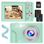 Digital Camera,1080P 48MP Camera with 32GB SD Card,2.4 Inch Digital Camera with 16X Digital Zoom,Compact Mini Camera Camera (Green)