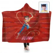 Custom Face Name Red Spiderman Cloak Hooded Blanket, Birthday Christmas Gift