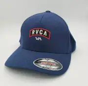RVCA Hat Baseball Cap Blue Classic Logo Men FlexFit L/XL Beach Live Sun