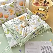 Yinghesheng Quilted Bedspread for Single Double Size, Soft Lightweight Printed Pattern Reversible Quilted Bed Throw Patchwork Quilt, Sofa Blanket,F,180x200cm