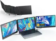 14’’ Triple Laptop Screen Extender, 1080P FHD Portable Dual Monitor for Laptop U