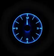 Dakota Digital 55-56 Chevy Silver Clock w/Blue LED For VHX Gauge Kit VLC-55C-S-B (for: Chevrolet)