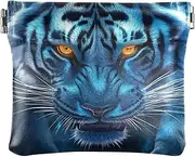 [YXYZRMY] Blue Big Cat Head PU Leather Squeeze Coin Purse, Coin Pouch Change Holder for Women Men, Mini Portable Cosmetic Bags for Women, Multi-colored, one size, Multi-style, Multi-colored, one size