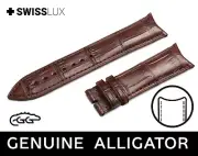 For TAG HEUER BROWN Alligator Curved Ends Watch Crocodile Leather Strap Band