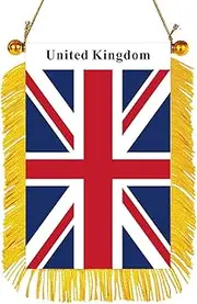 United Kingdom Flag Rearview Mirror Banner, 4x6 inches
