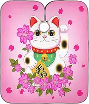 Cute Maneki Neko Pink Haircut Cloth Waterproof Cape Washing Hair, Barbershop Accessories Cape 64.9 In x 55.1 In, Cute Maneki Neko Pink