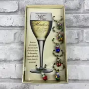 Boston Warehouse Wine Glass Markers Charms Snowmen Snowman Package of 6