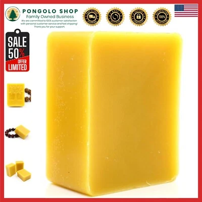 Natural 14 OZ Beeswax Bars - Subtle Fragrance, Perfect for Home Crafting & Care