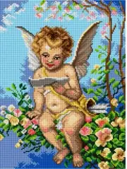 "Angel Reading a Letter" Printed Canvas for Cross Stitch Tapestry Gobelin 2923