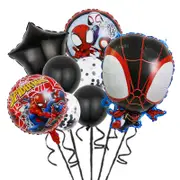 5PC Miles Morales Foil Balloon Set Birthday Party Supplies Decoration