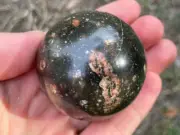 196 gram Vredefort breccia sphere, meteorite impactite tektite, South Africa