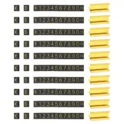 Adjustable Cube Price Tag Gold Tone Alloy Counter Stand Hundred Digit 15 Set