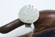 New Modernist Mexican Sterling Silver 1" Disk Hammered Top Large Ring Sz 6.5 NWT