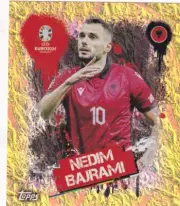 Topps UEFA Euro 2024 Sticker Swiss ALB 3 Nedim Bajrami Artist Gold Parallel