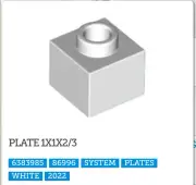 LEGO- NEW!-white plate 1x1x2/3 qty 6